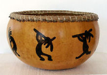 Pine needles on Kokopelli bowl